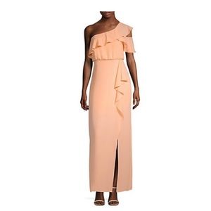 BCBGeneration one shoulder coral pink gown - size 2